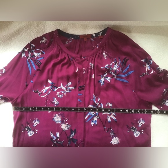 Hugo Boss Eronic violet floral Silk Blouse - Picture 7 of 7